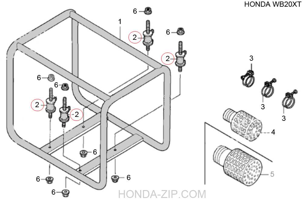 honda wb20xt water pump parts diagram