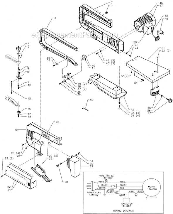 delta scroll saw parts diagram