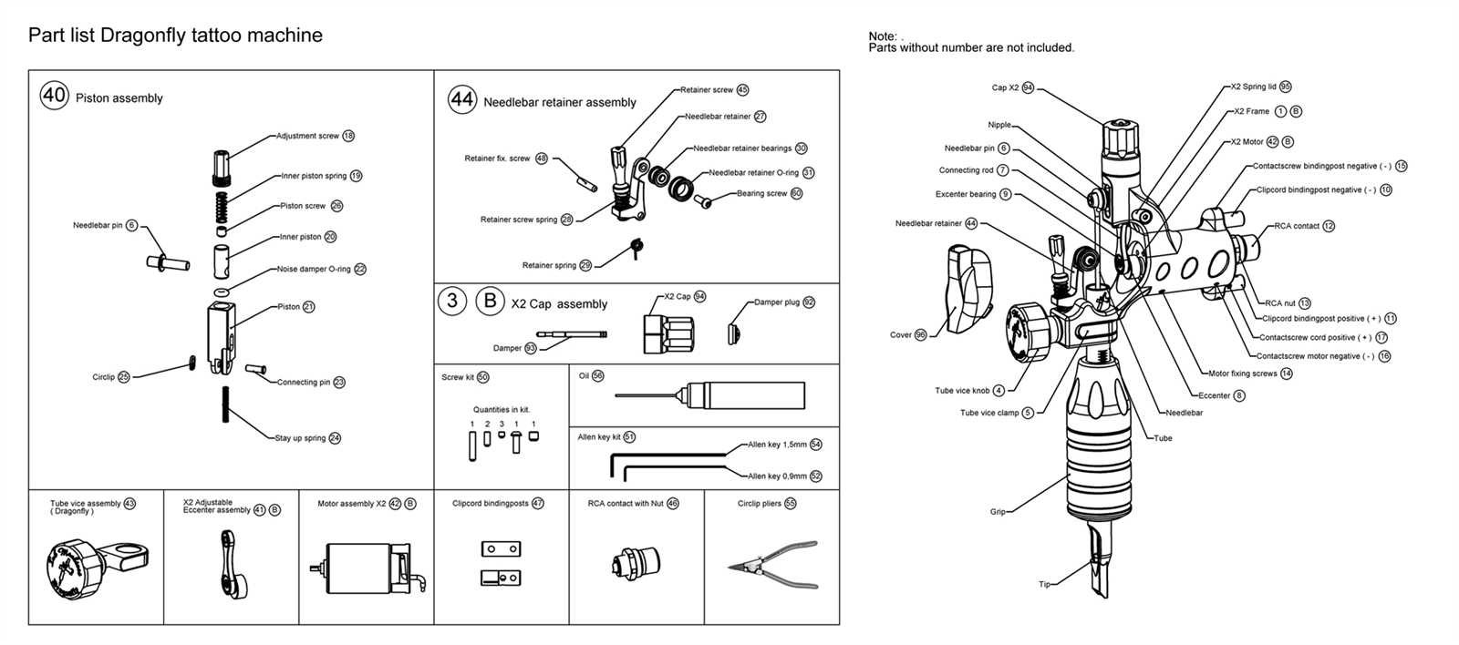 rotary tattoo machine parts diagram