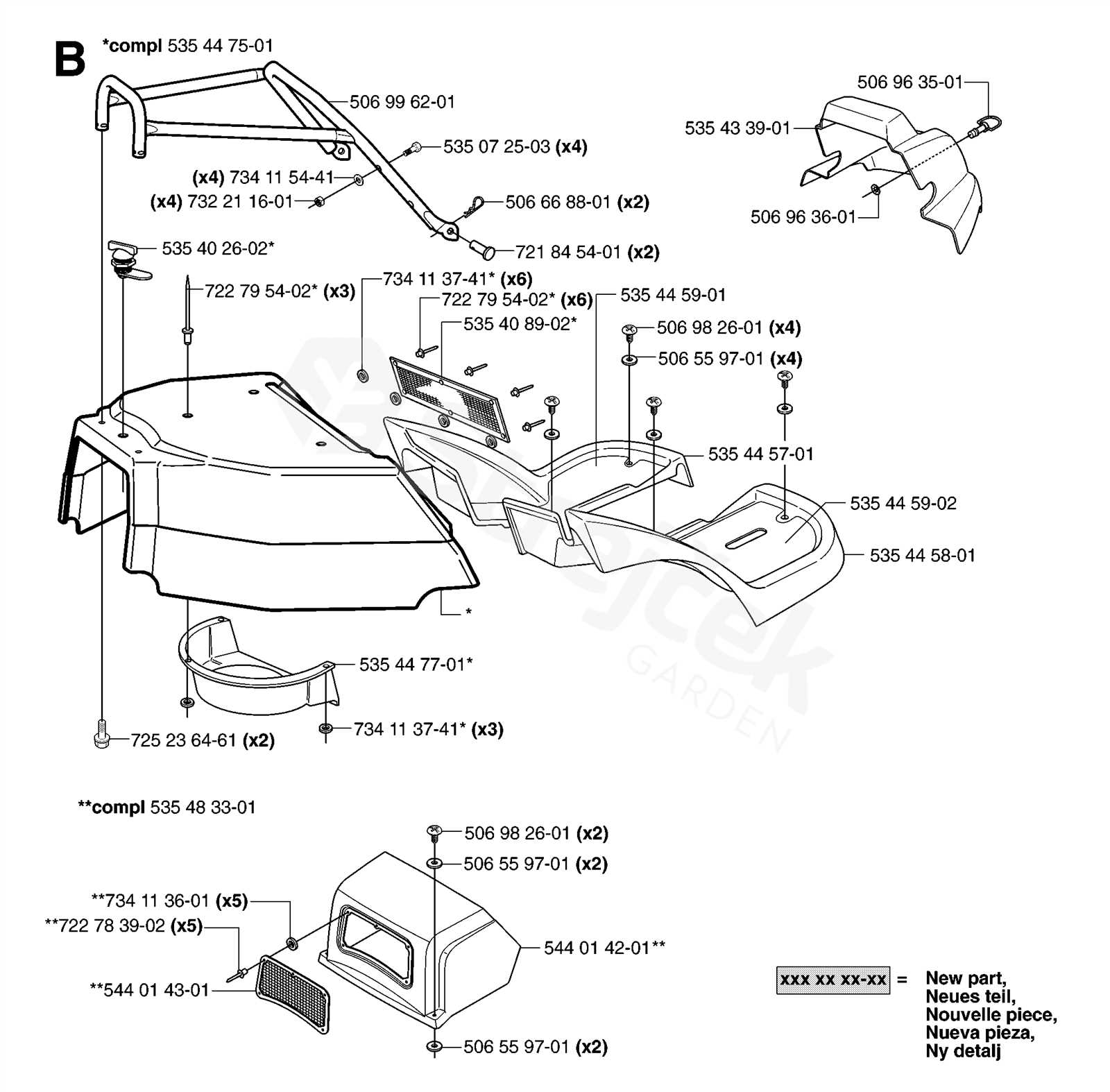 husqvarna 54 inch mower deck parts diagram