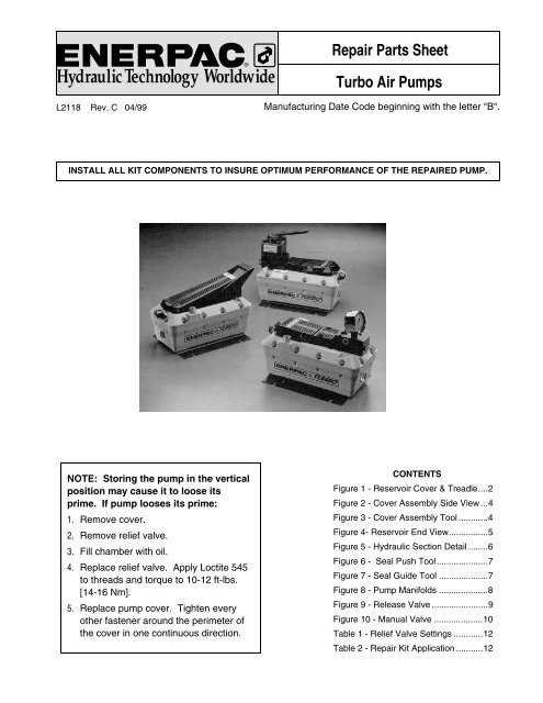 enerpac turbo 2 parts diagram