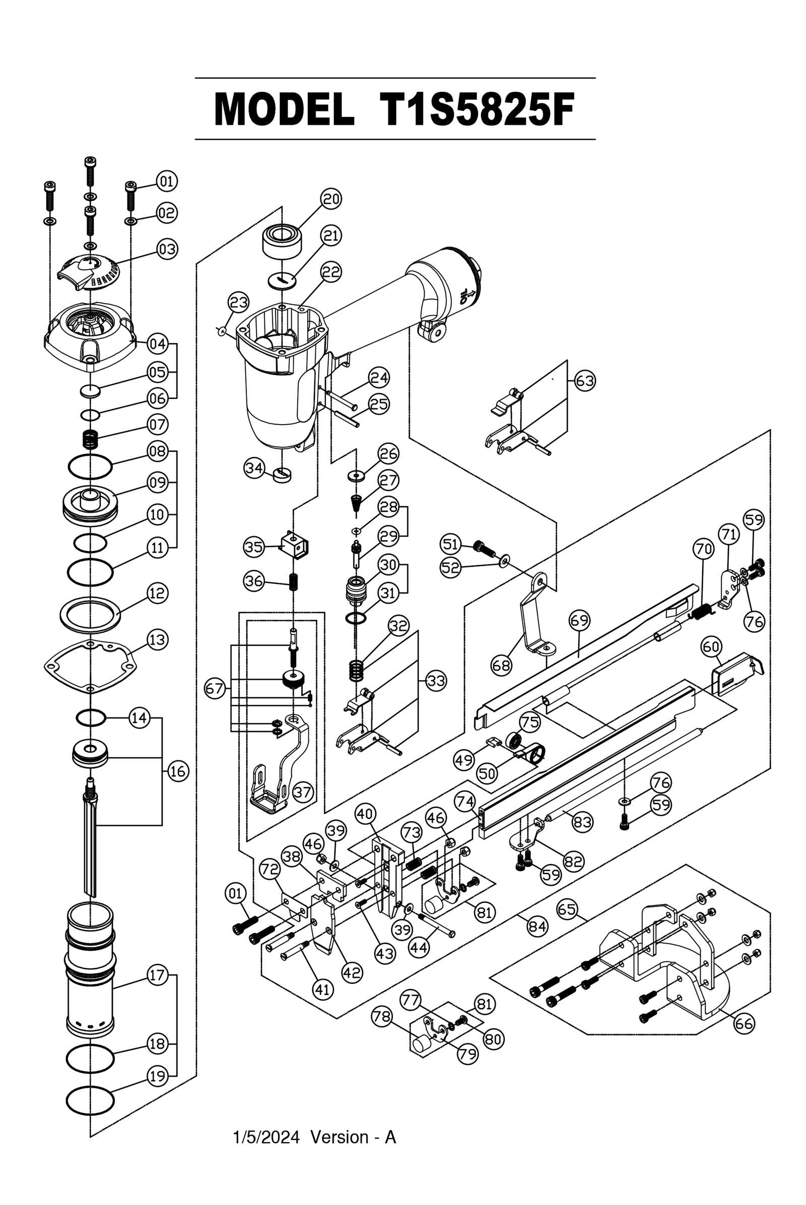 bostitch floor stapler parts diagram