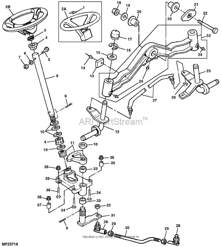 john deere lx277 steering parts diagram