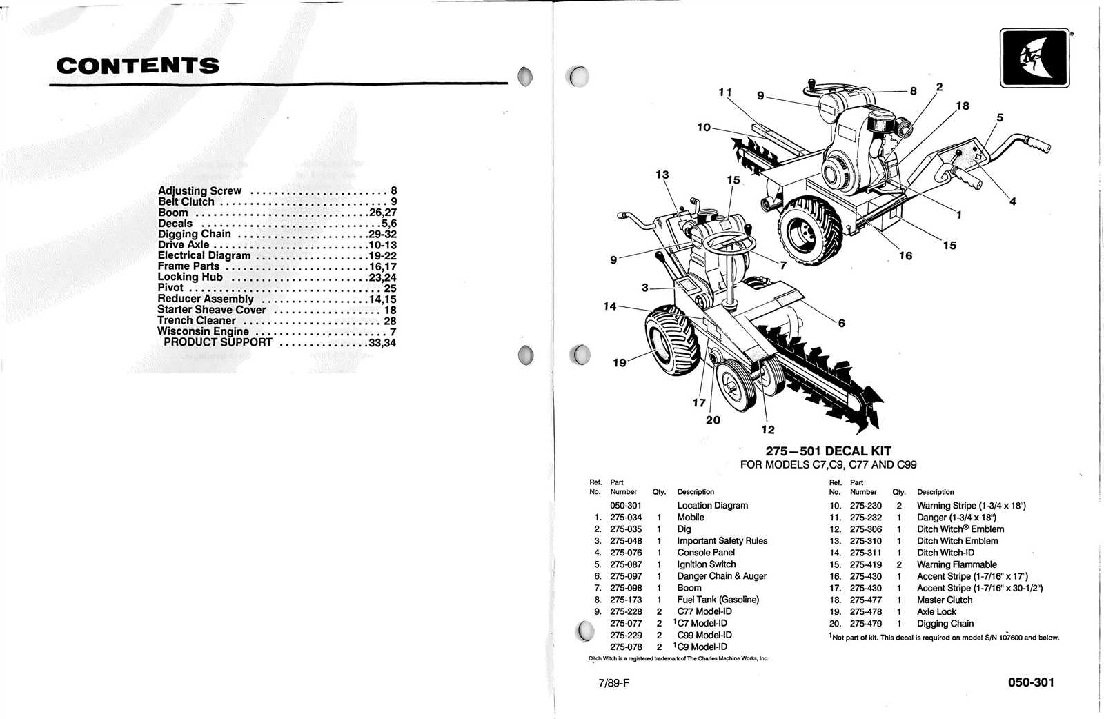 ditch witch 1820 parts diagram