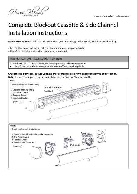 blinds parts diagram