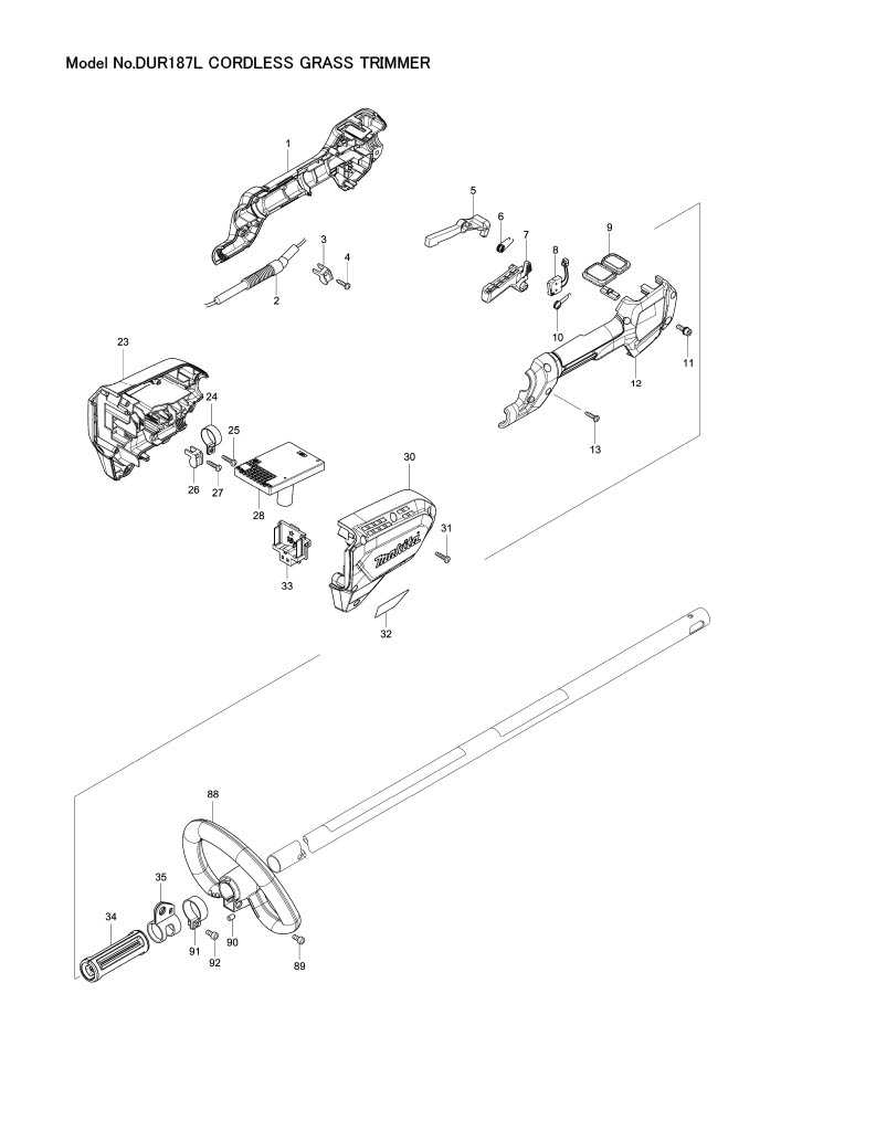 grass trimmer parts diagram