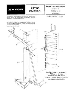 blackhawk floor jack parts diagram