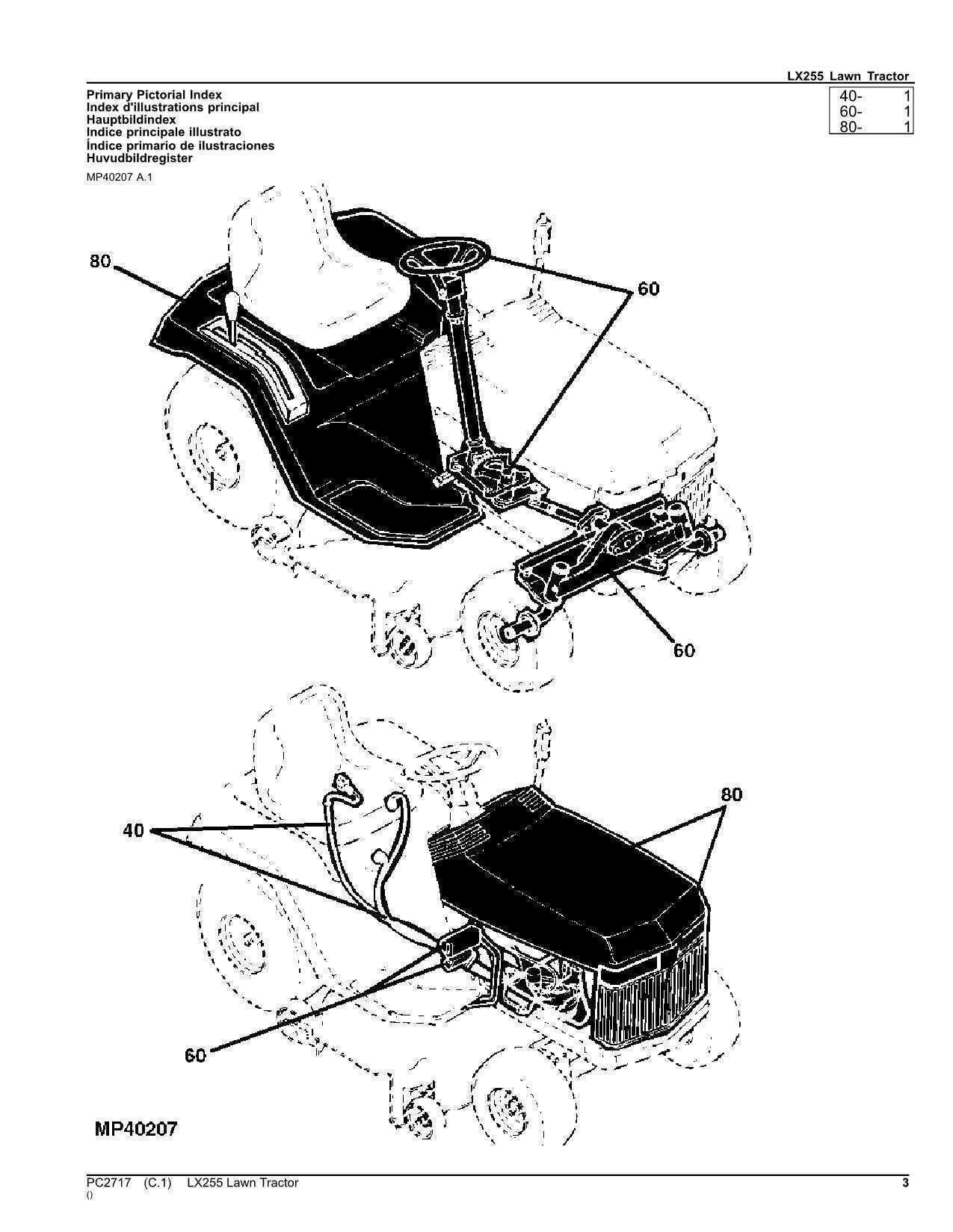 john deere lx255 42c mower deck parts diagram