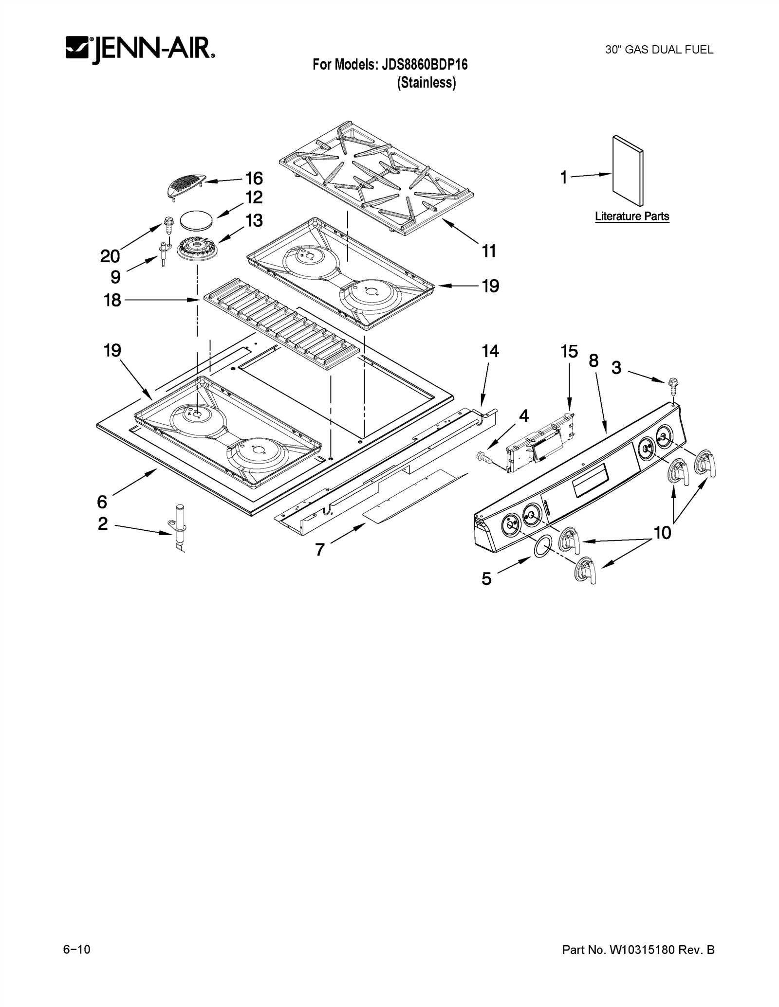 jenn air jdb 5 parts diagram