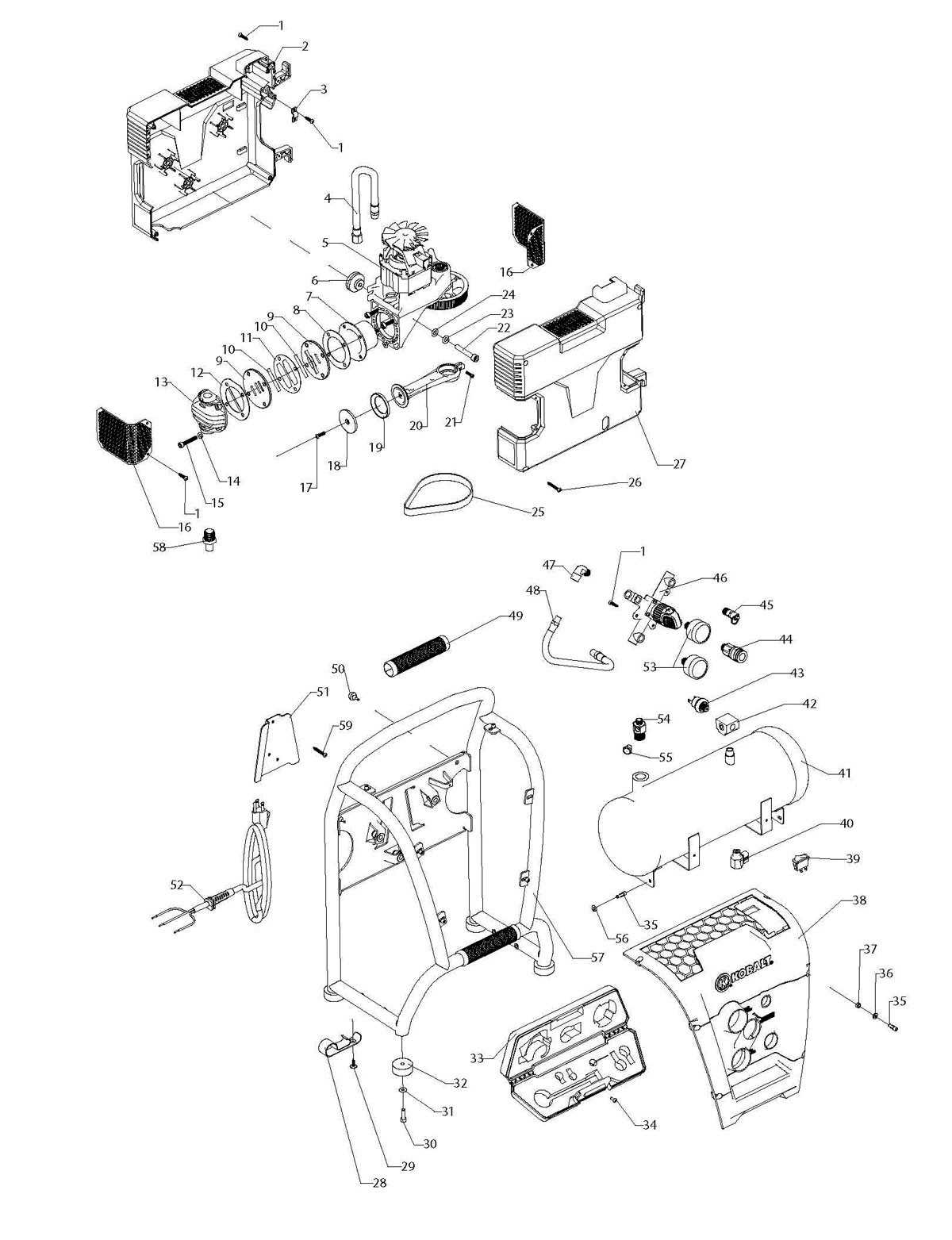 kobalt air compressor parts diagram