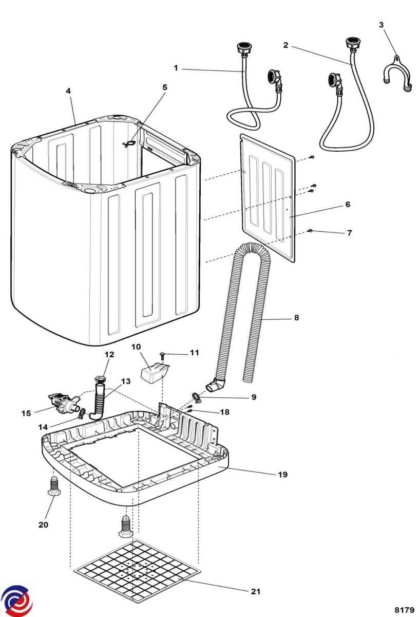 whirlpool top load washing machine parts diagram