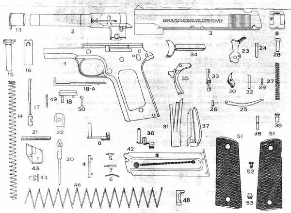 m1911 parts diagram