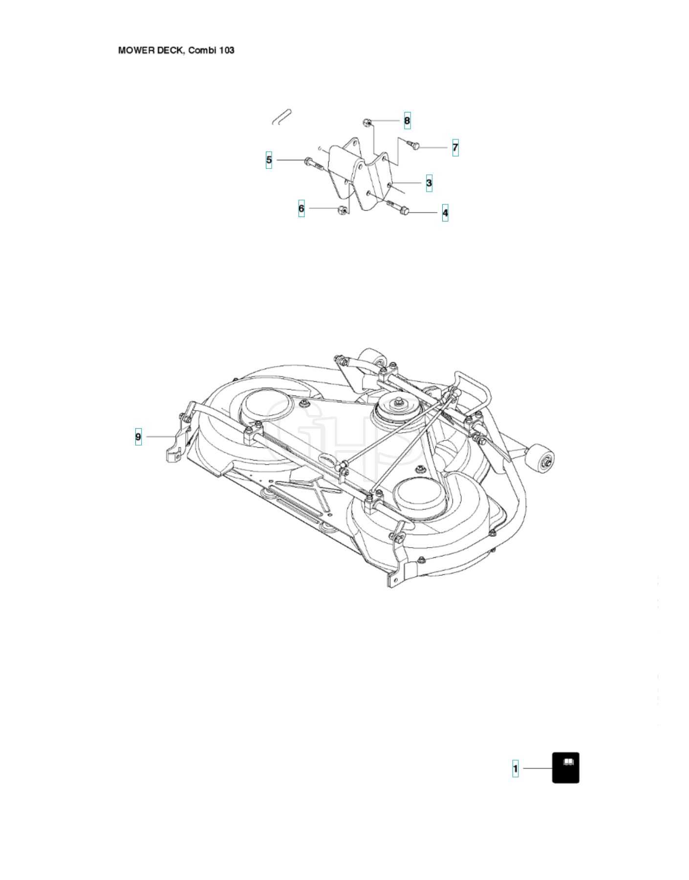 husqvarna mower deck parts diagram