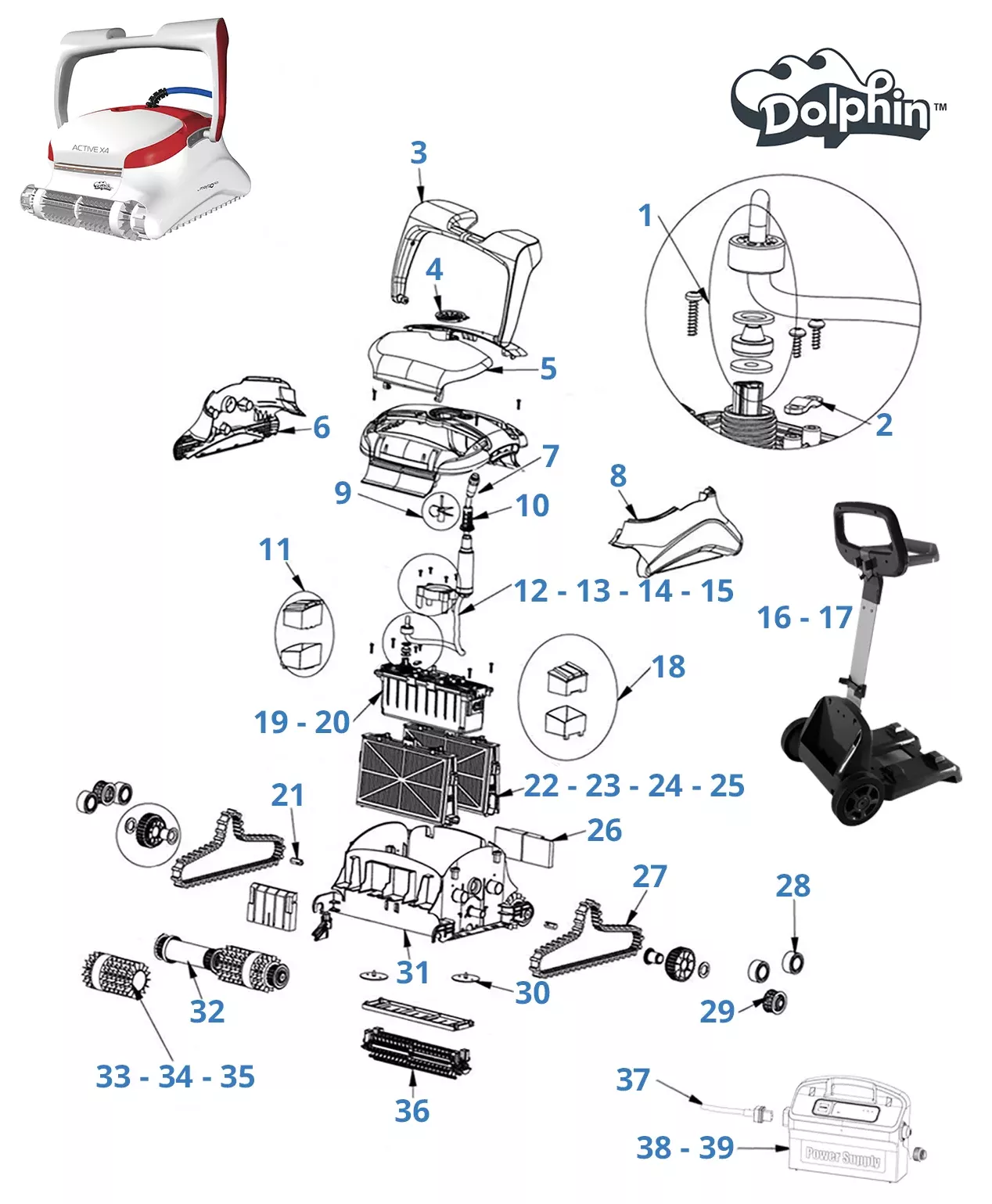 dolphin m400 parts diagram