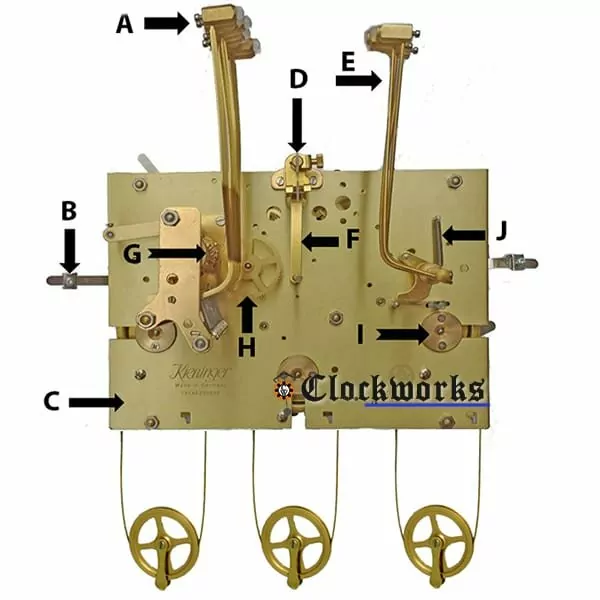 mechanical clock parts diagram