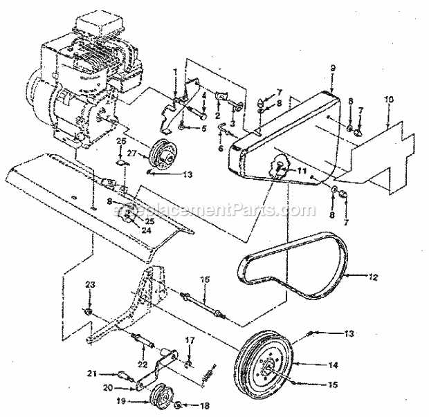 sears tiller parts diagram