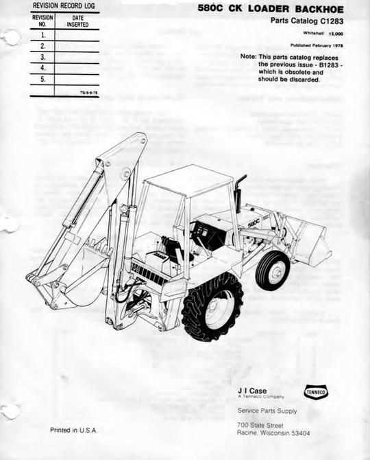 repair manual case 580 backhoe parts diagram