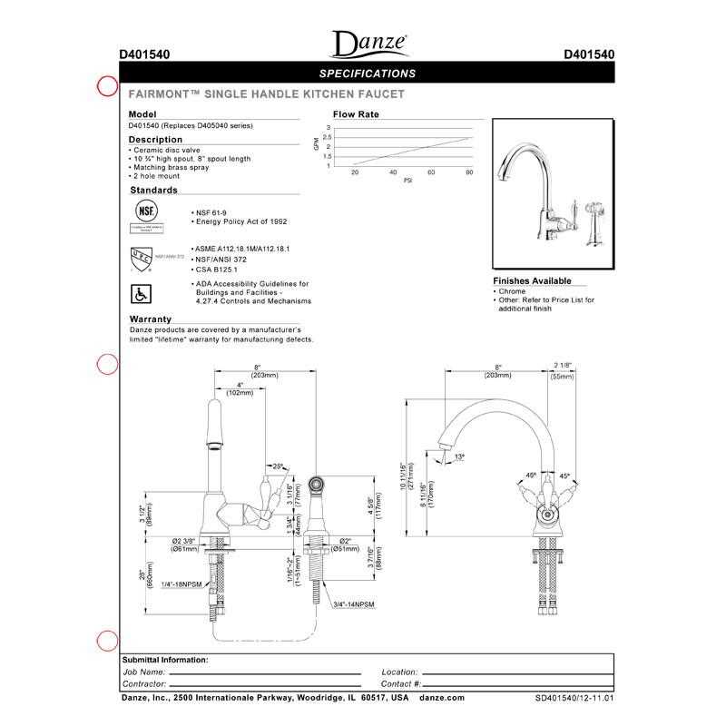 danze kitchen faucet parts diagram