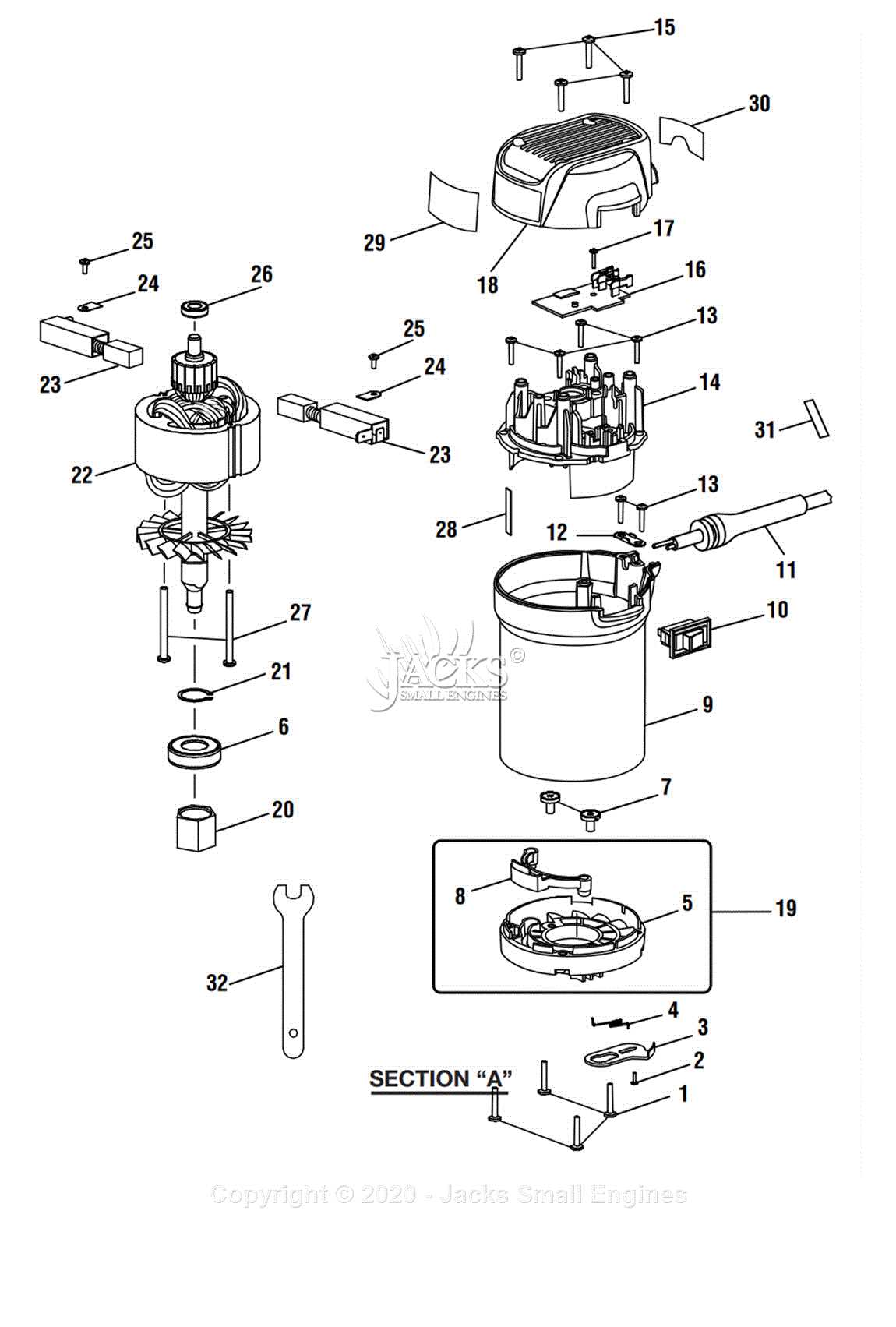 ryobi router parts diagram