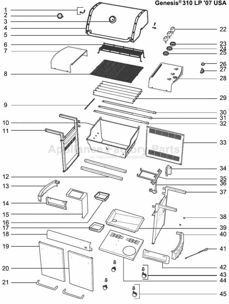 weber spirit e310 parts diagram