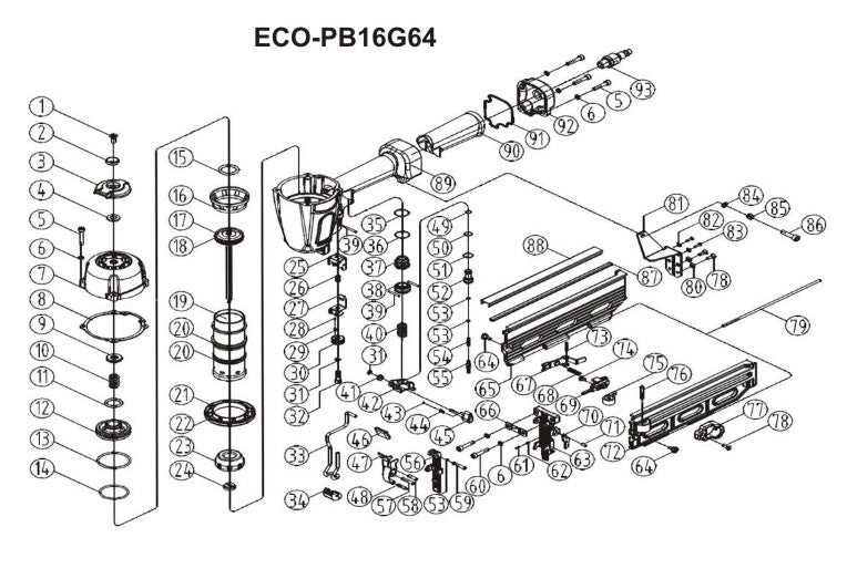 hitachi nail gun parts diagram