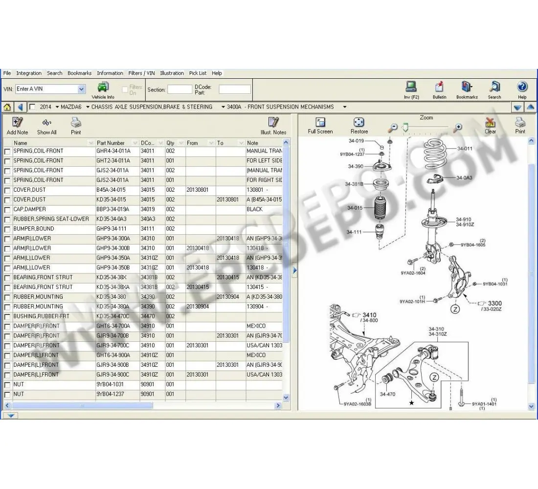 mazda parts diagram catalog