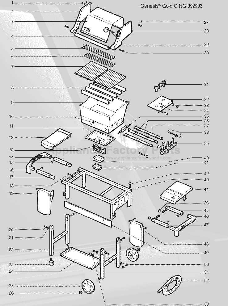 weber gas grill parts diagram