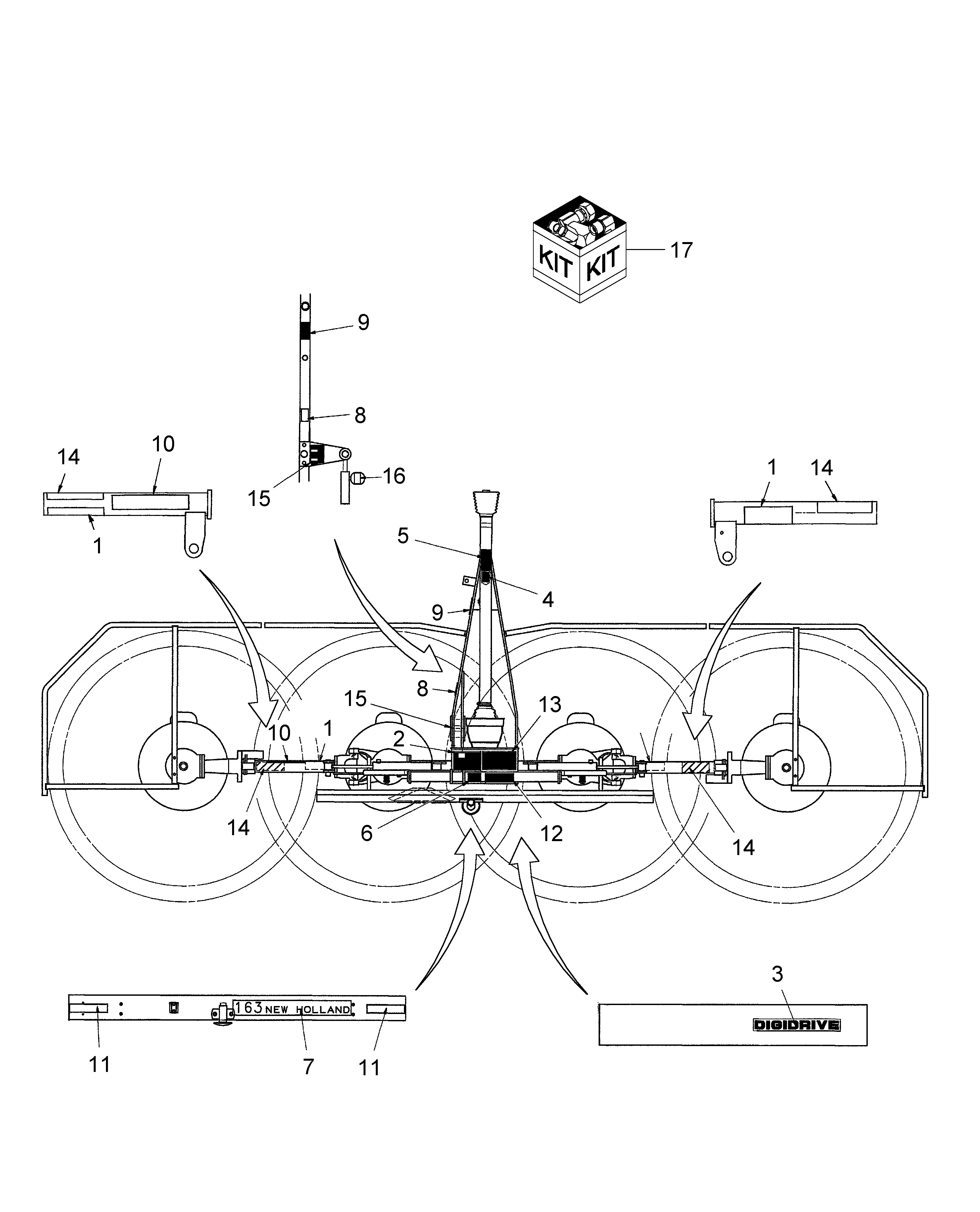 new holland 163 tedder parts diagram