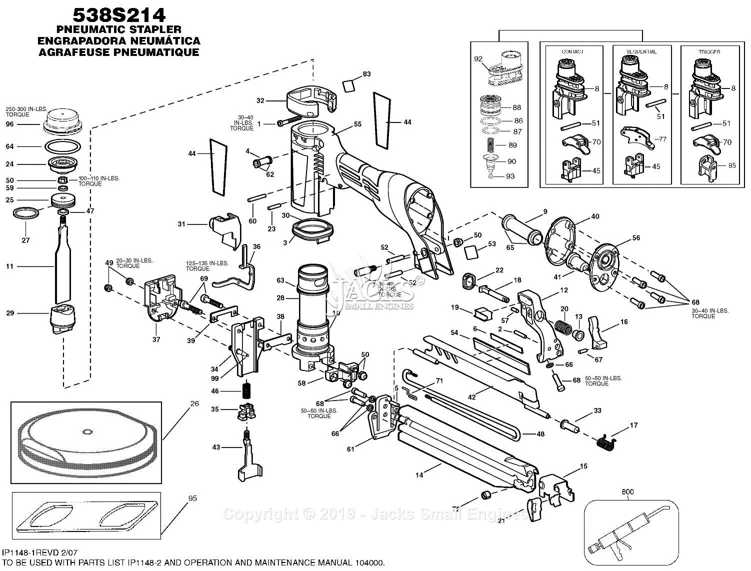 bostitch stapler parts diagram