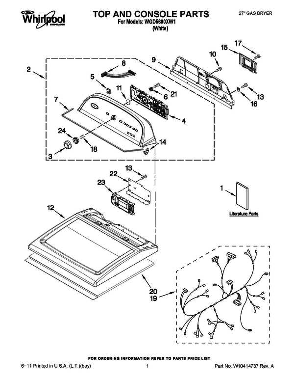 whirlpool gas dryer parts diagram