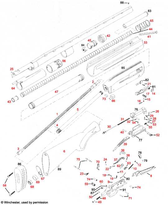 winchester model 50 parts diagram