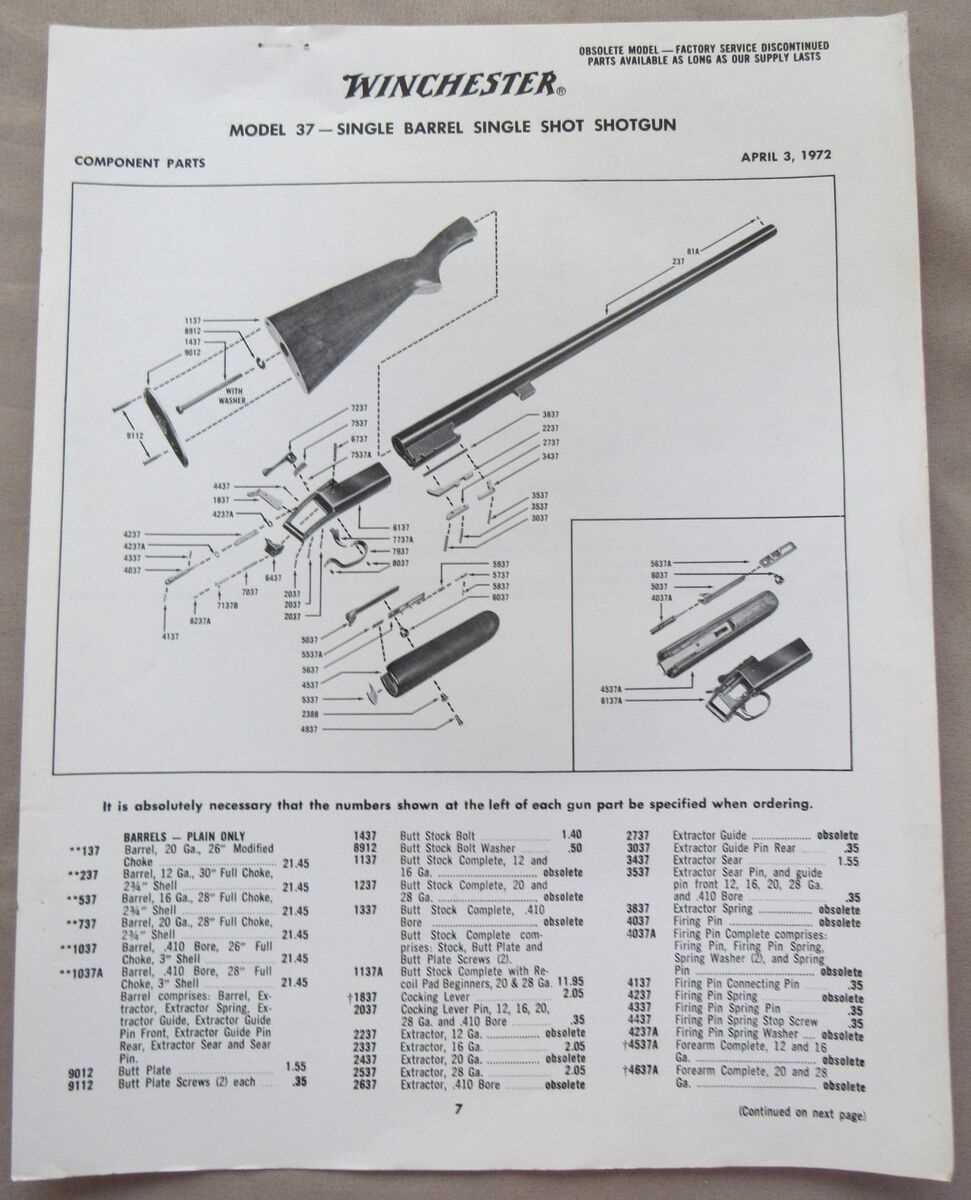 winchester model 50 parts diagram