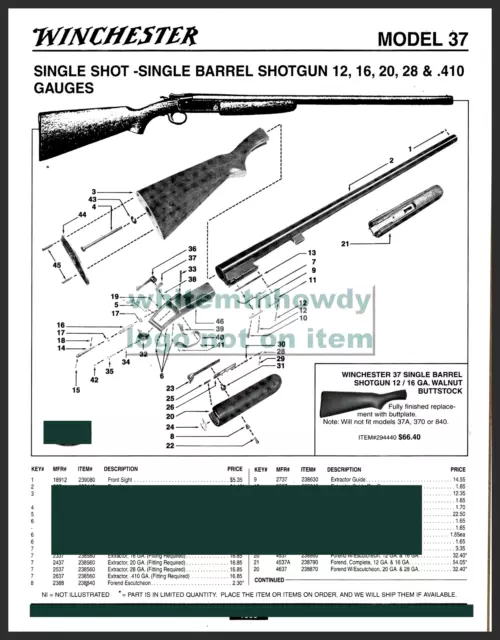 winchester super x model 1 parts diagram