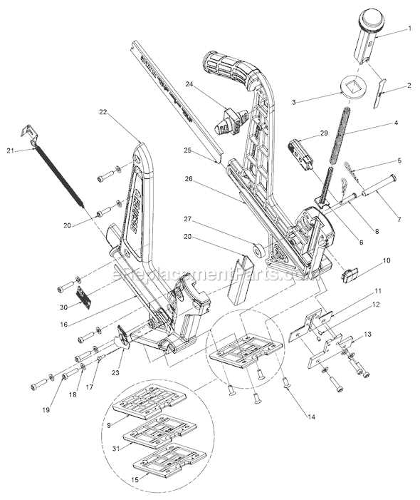 bostitch floor stapler parts diagram