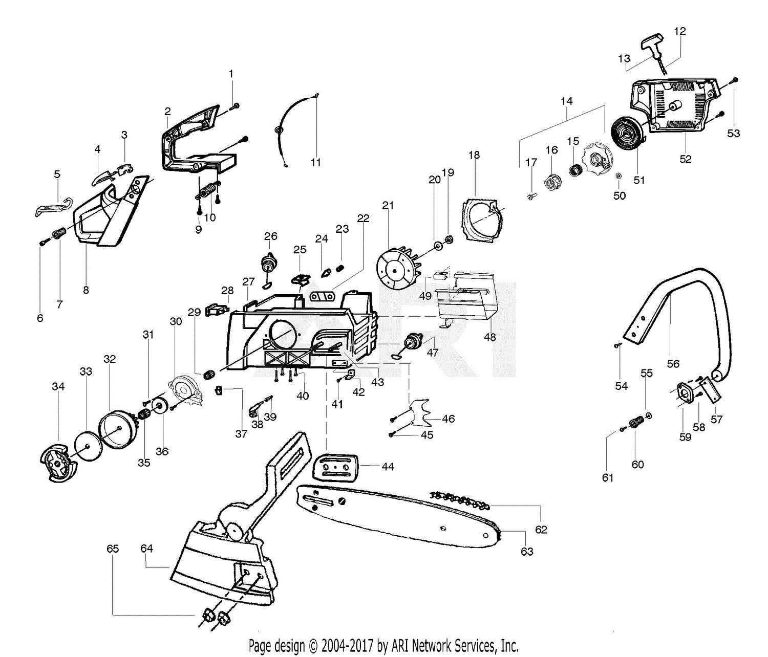 poulan p1500 parts diagram