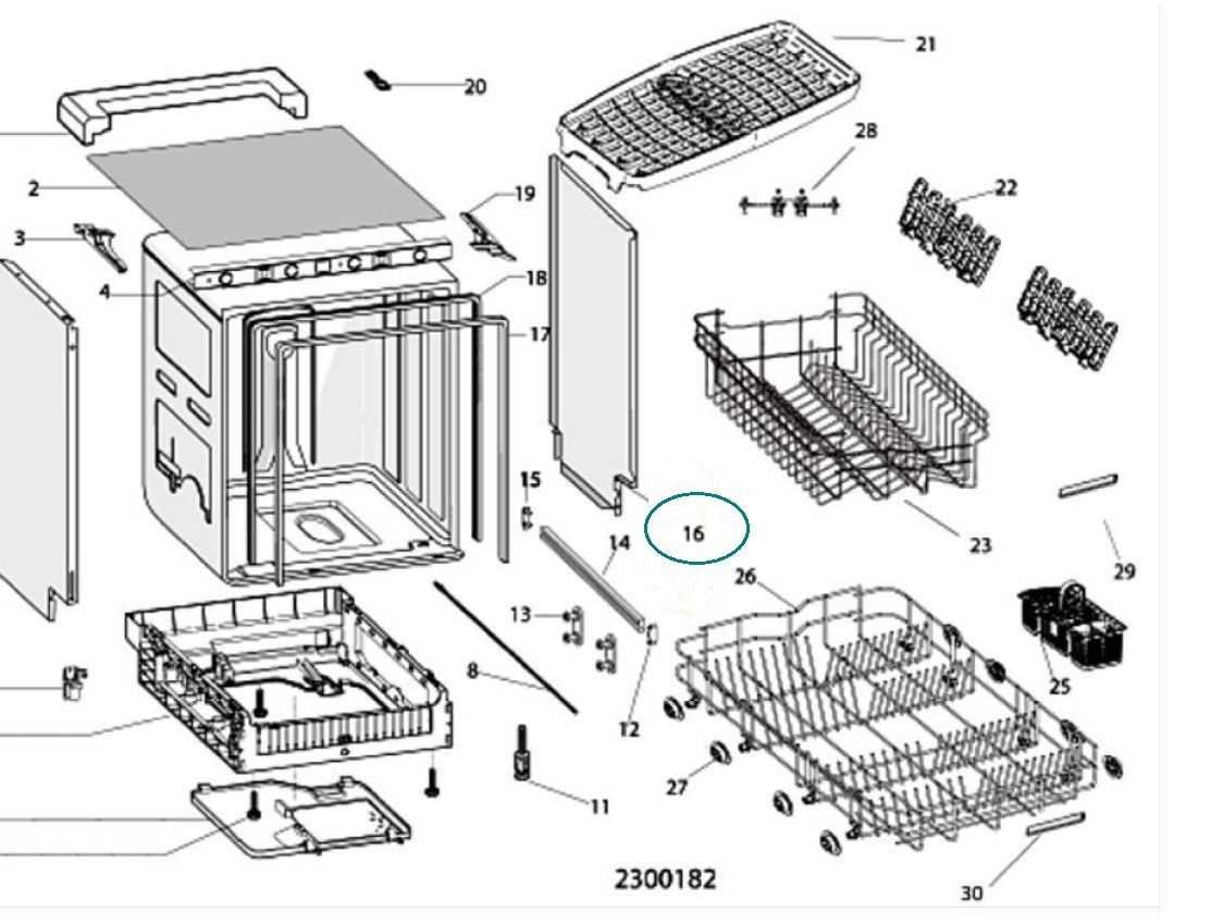 whirlpool dishwasher parts diagram