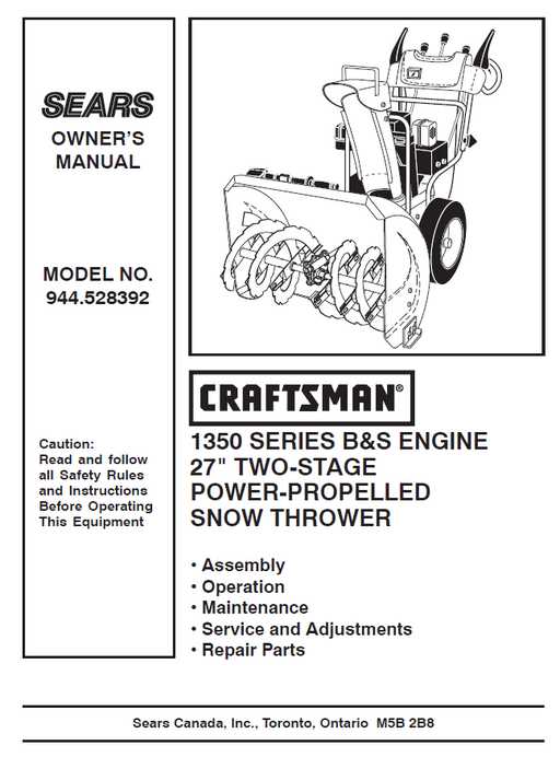 snapper snow blower parts diagram