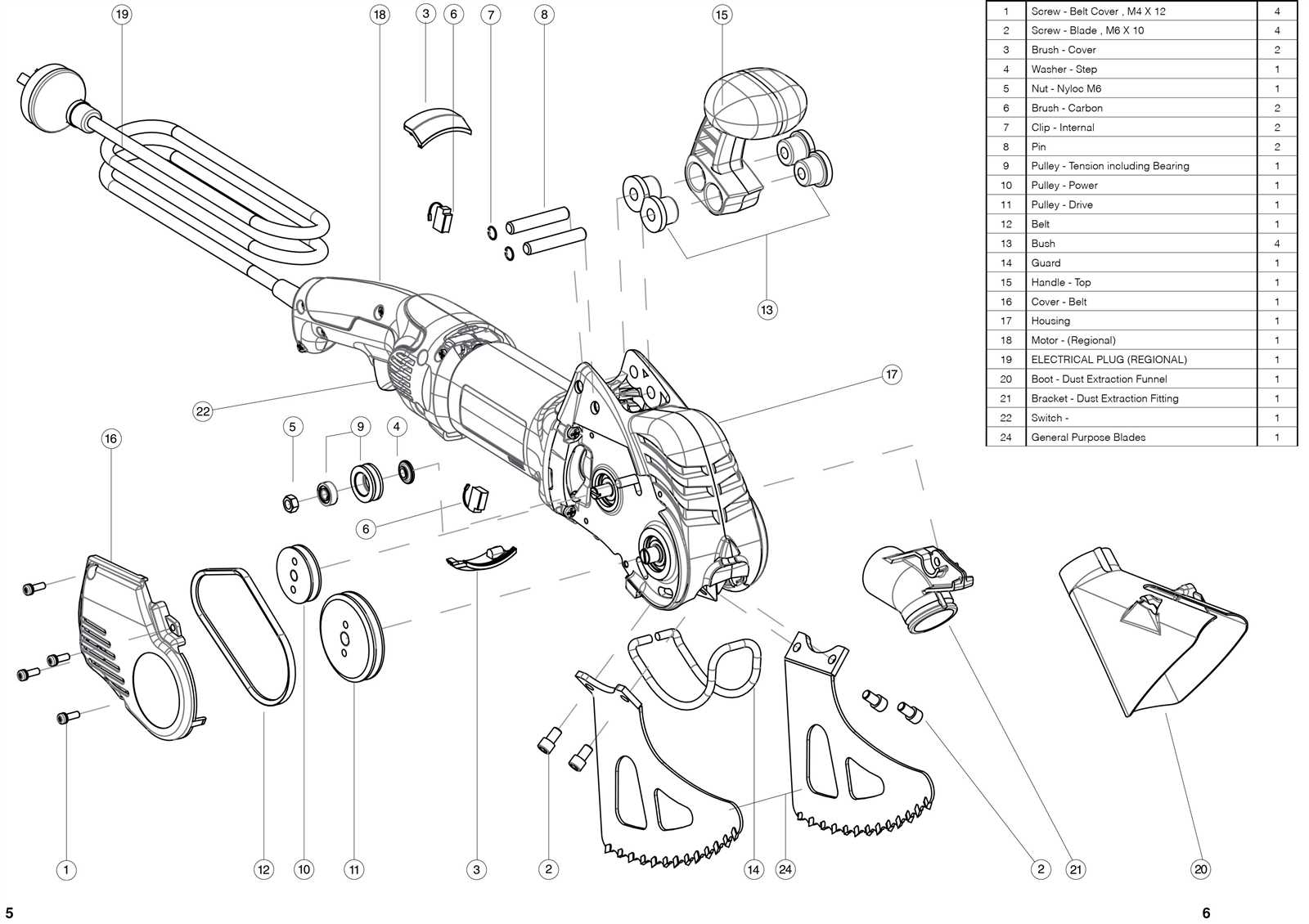 arbortech as160 parts diagram