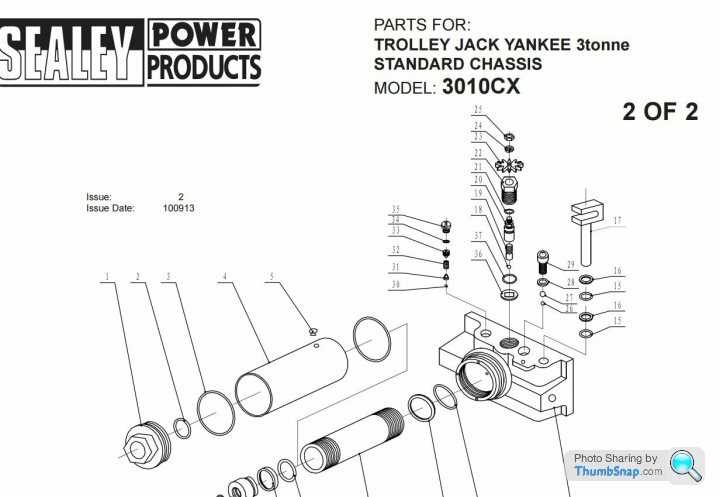 2 ton hydraulic floor jack parts diagram