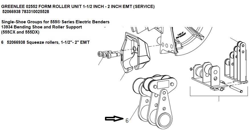 greenlee 555 bender parts diagram