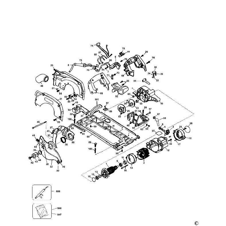 dewalt chainsaw parts diagram