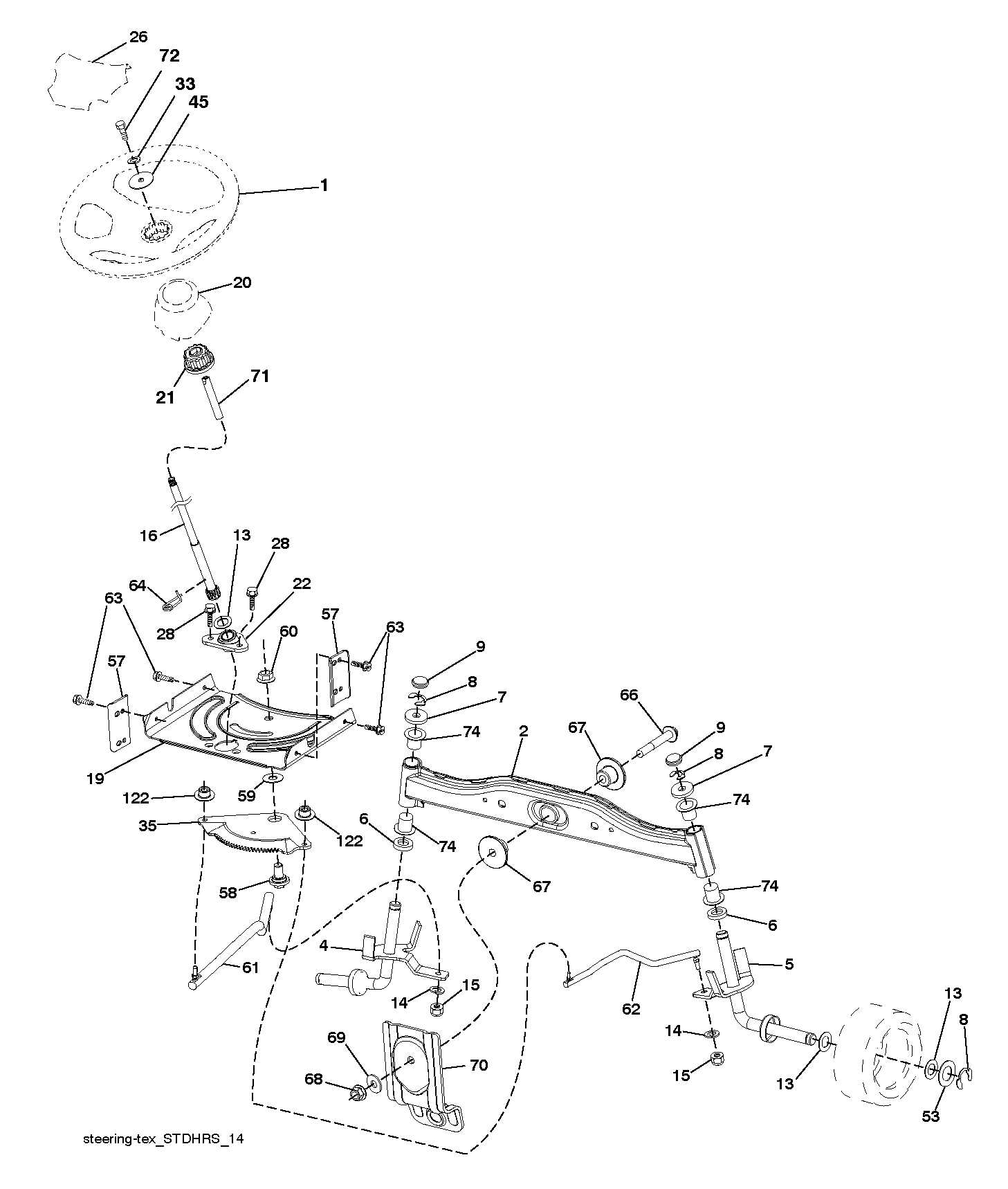 husqvarna lth 130 parts diagram