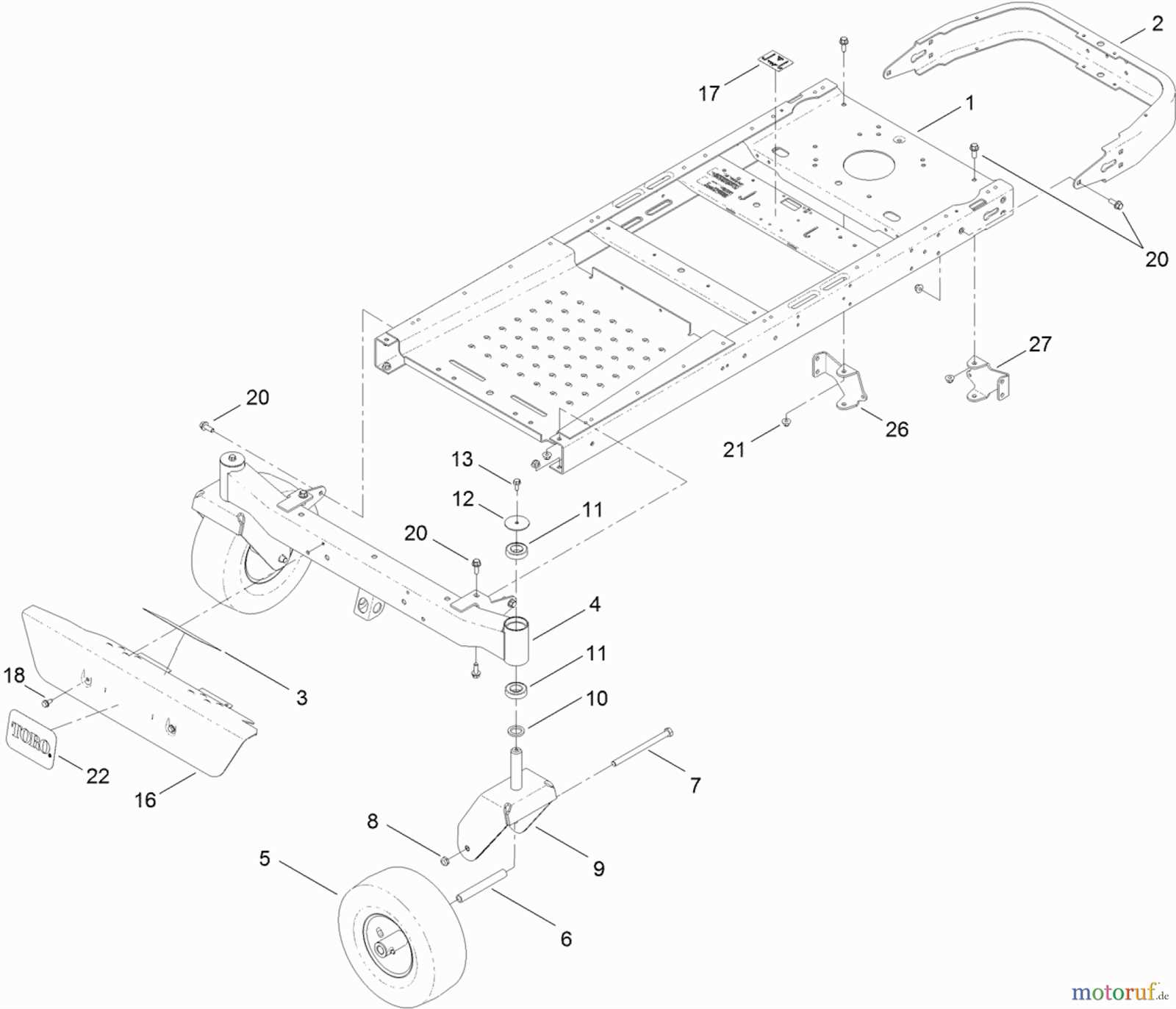 toro zero turn mower parts diagram