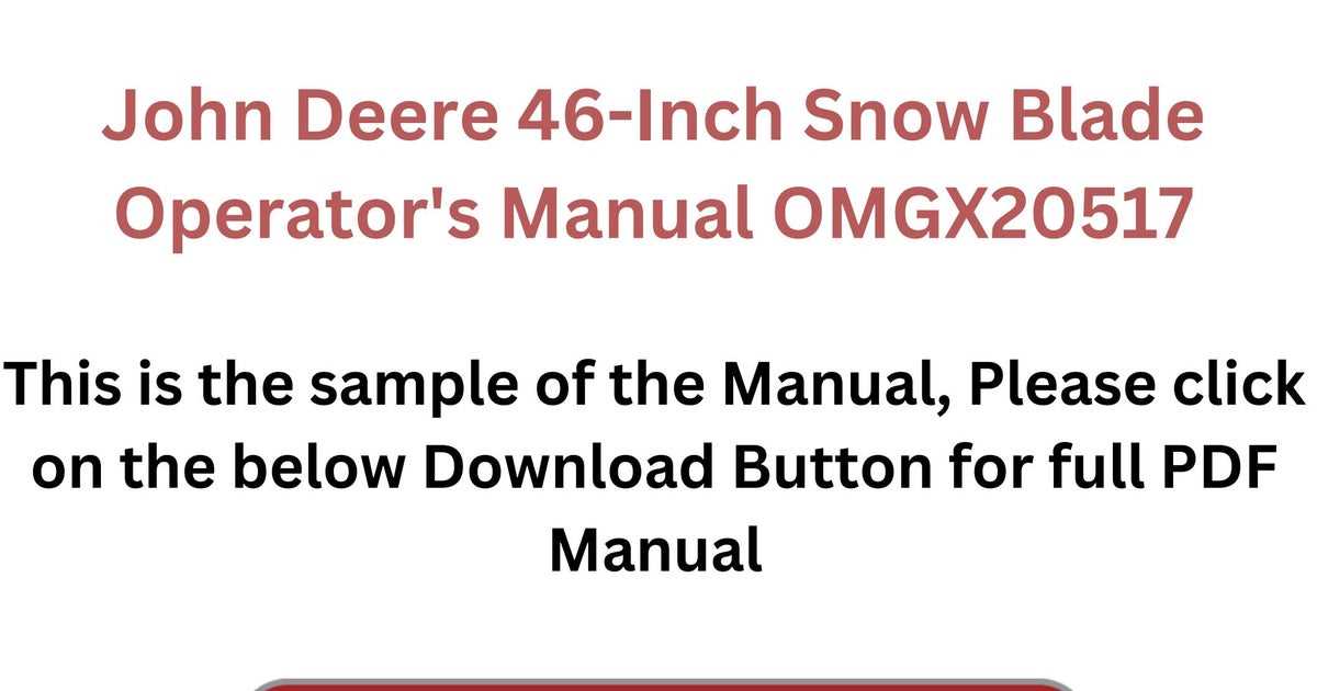 john deere 46 snow blade parts diagram