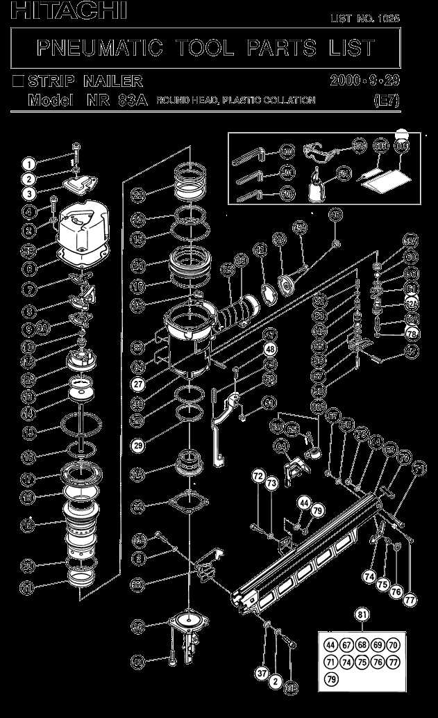 hitachi framing nailer parts diagram