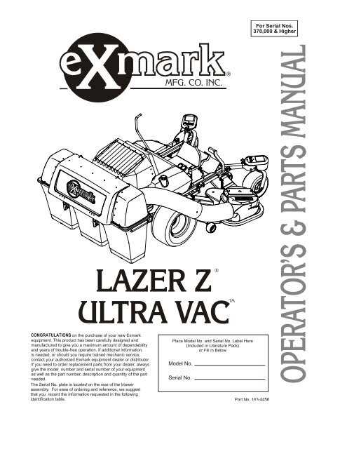 exmark ultra vac parts diagram