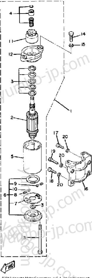 yamaha 9.9 outboard parts diagram