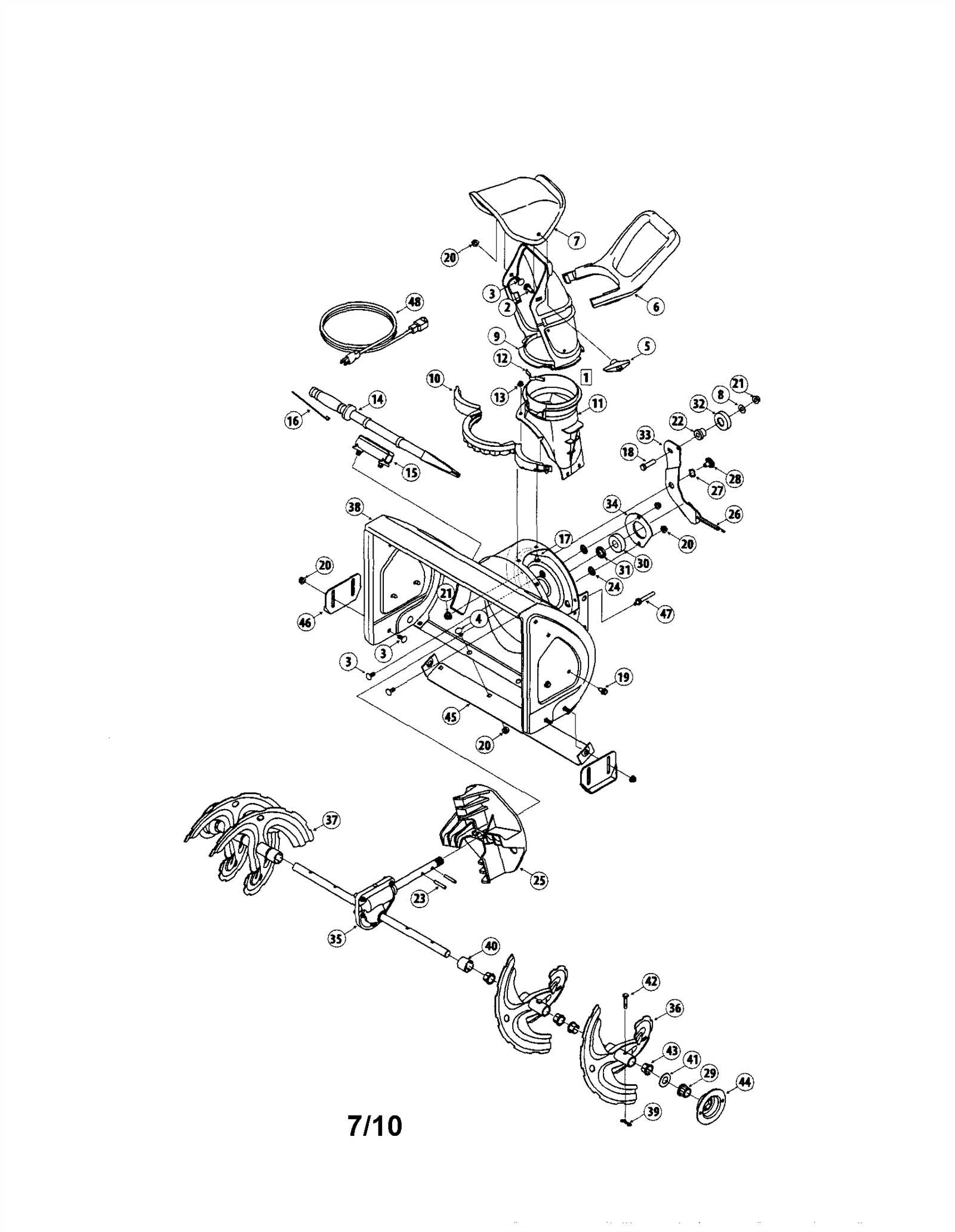 yard king snowblower parts diagram