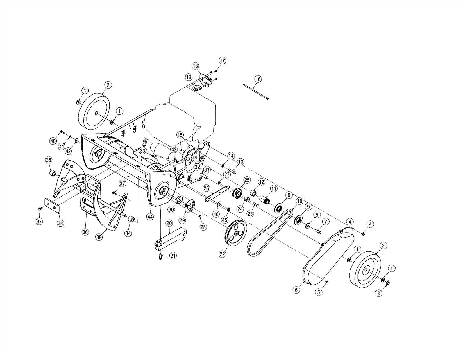 yard king snowblower parts diagram