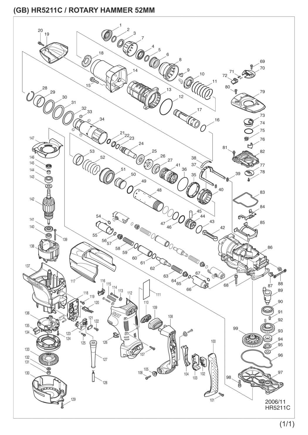 makita planer parts diagram